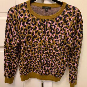 J. Crew Leopard Print Crewneck Sweater | Size XS